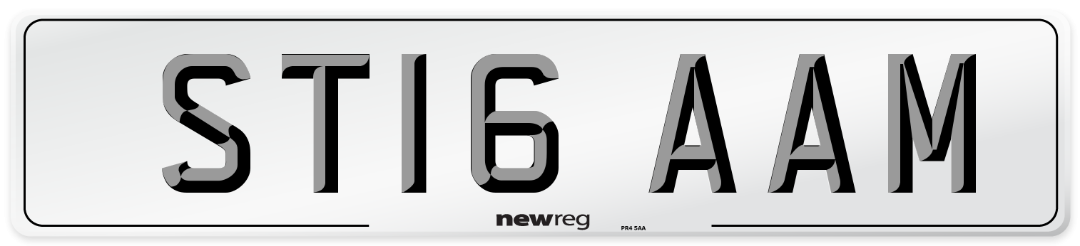 ST16 AAM Number Plate from New Reg